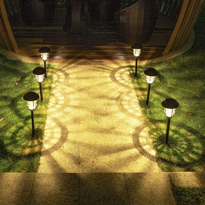 Solar Floor Lamp – Elegant Stainless Steel and Weatherproof