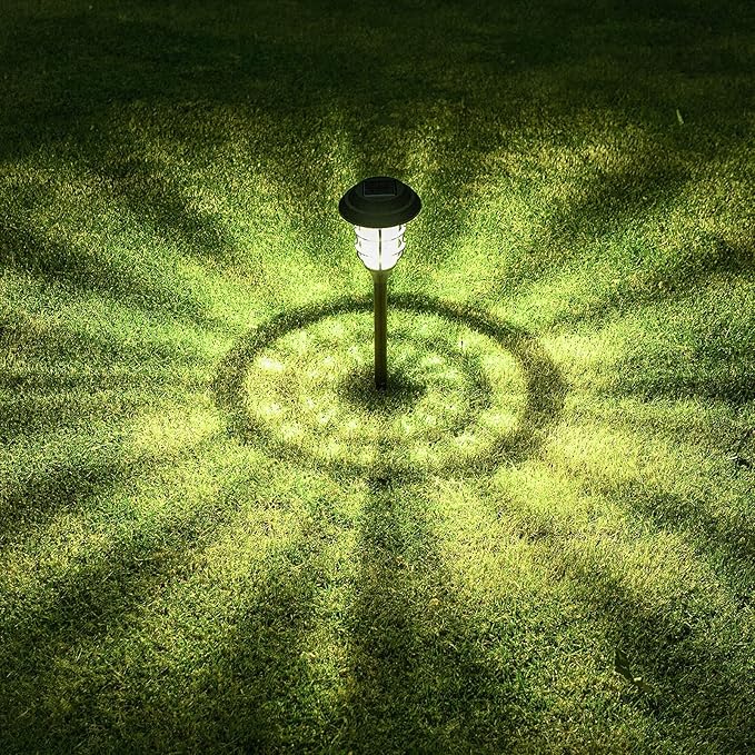 Solar Floor Lamp – Elegant Stainless Steel and Weatherproof