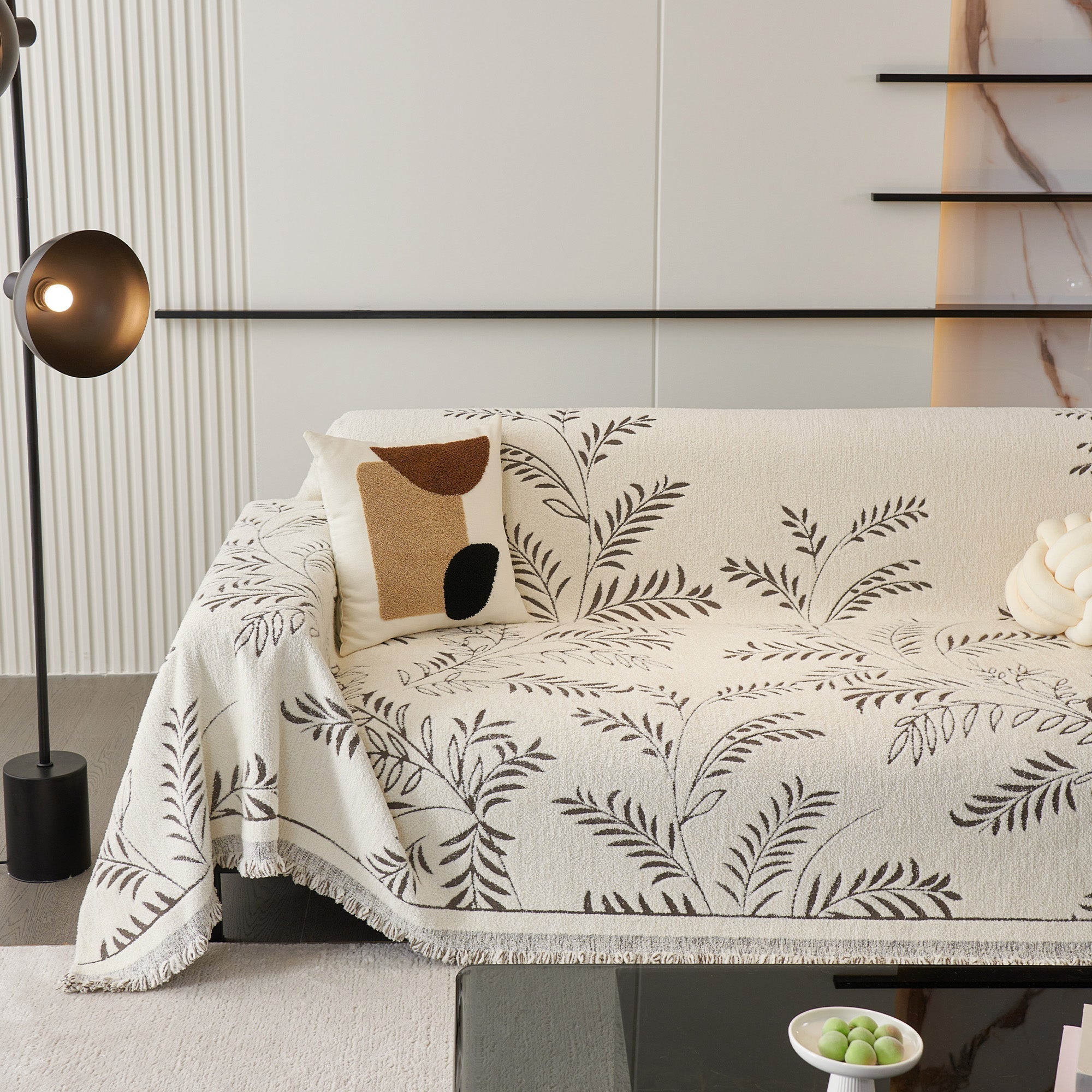 Cozy Winter Botanicals Sofa Cover - Modern, Stylish & Durable Sofa Protection