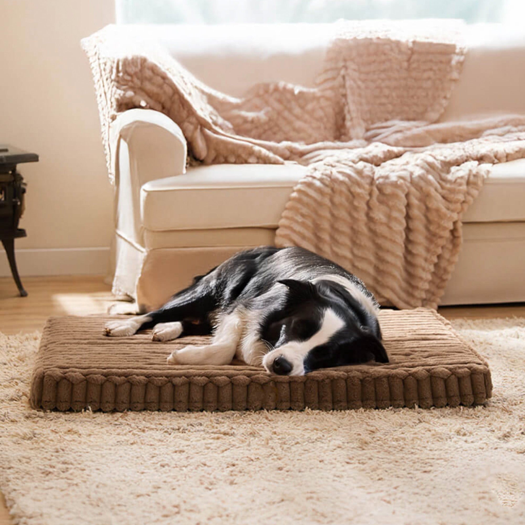 Faux Rabbit Fur Orthopedic Pet Bed Ultra Soft Warm Supportive