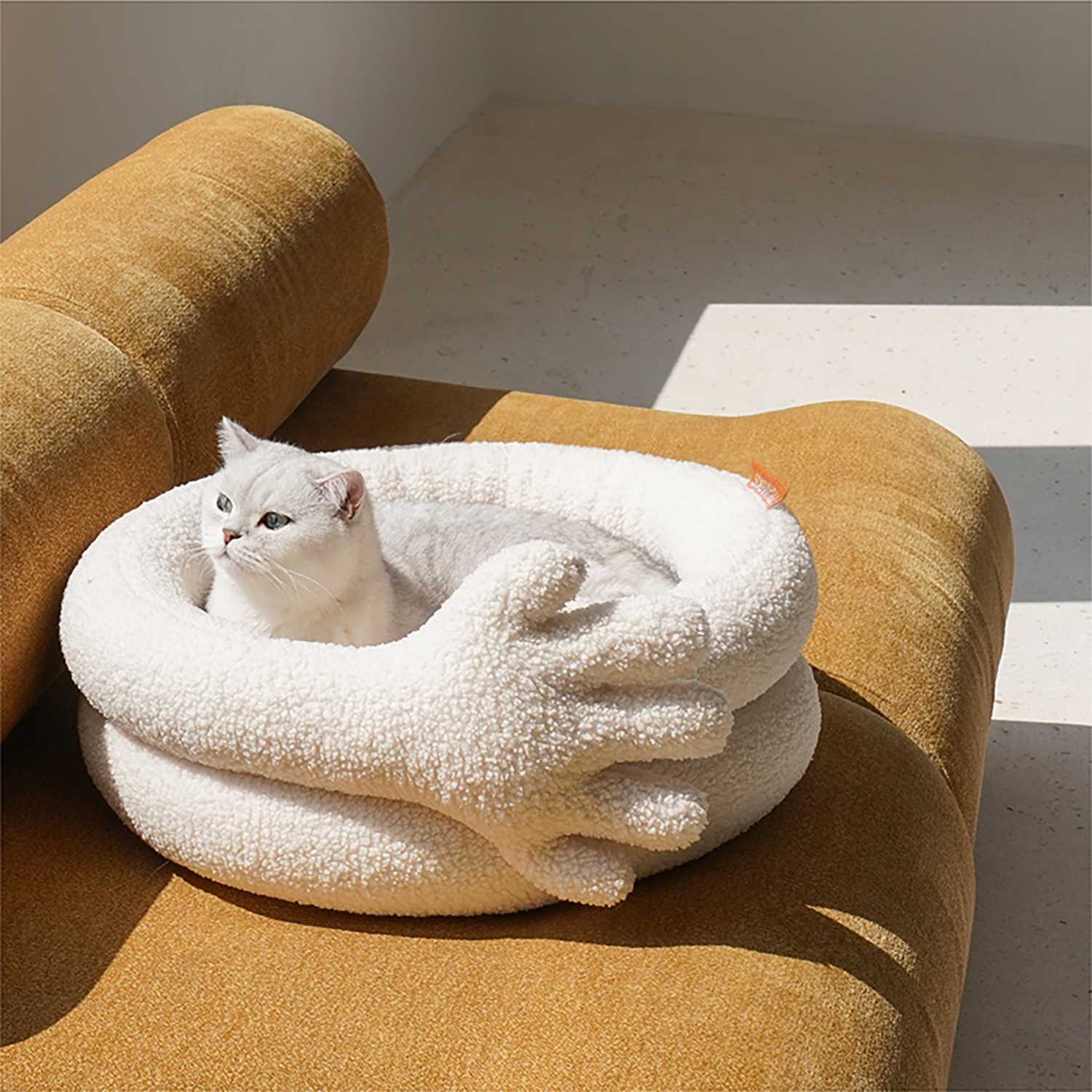 Pawsome Gesture Pet Bed Cozy Plush Dog Cat Bed Removable Cushion