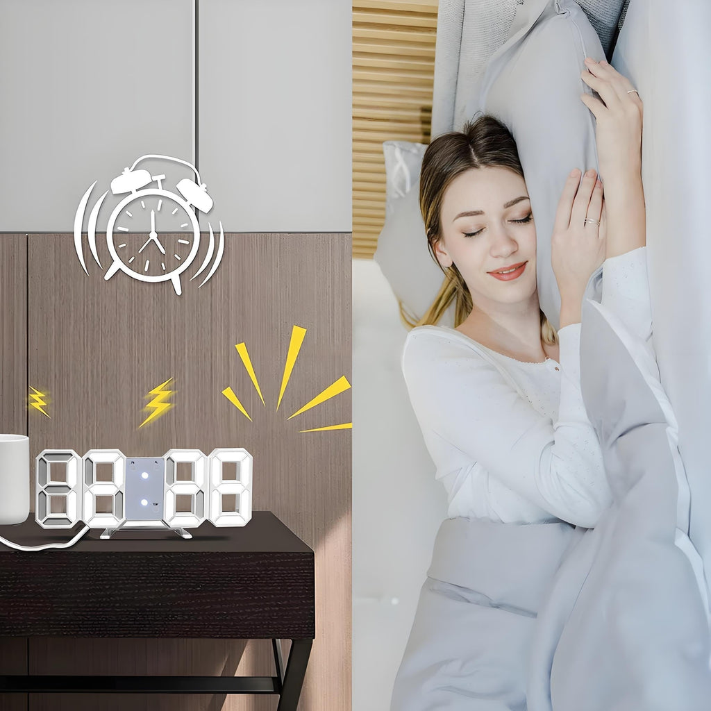 TimeSphere LED 3D Digital Clock with Calendar and Temp Display