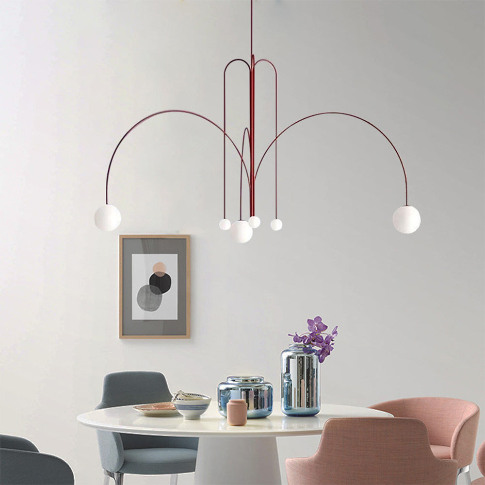 Art Deco Thin Glass Ball Chandelier