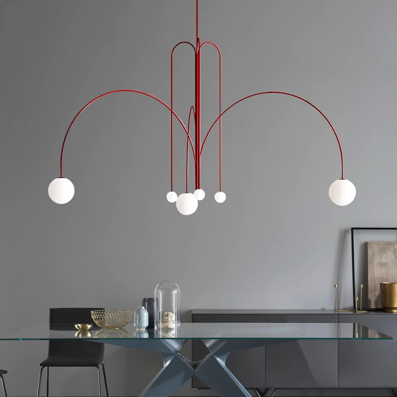 Art Deco Thin Glass Ball Chandelier