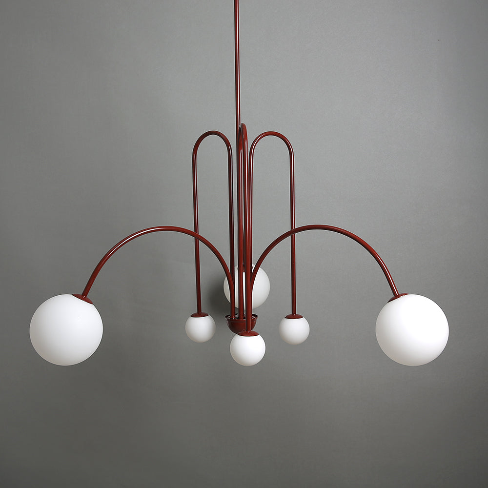 Art Deco Thin Glass Ball Chandelier