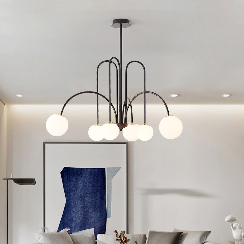 Art Deco Thin Glass Ball Chandelier
