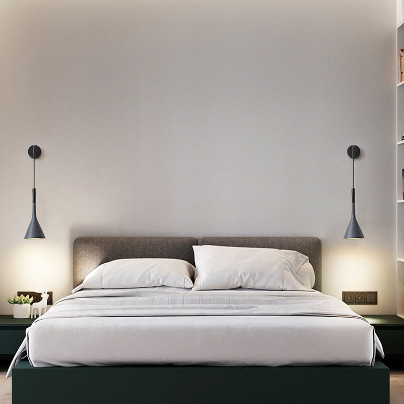 Scandinavian Bedside Pendant Wall Light – Adjustable Cord