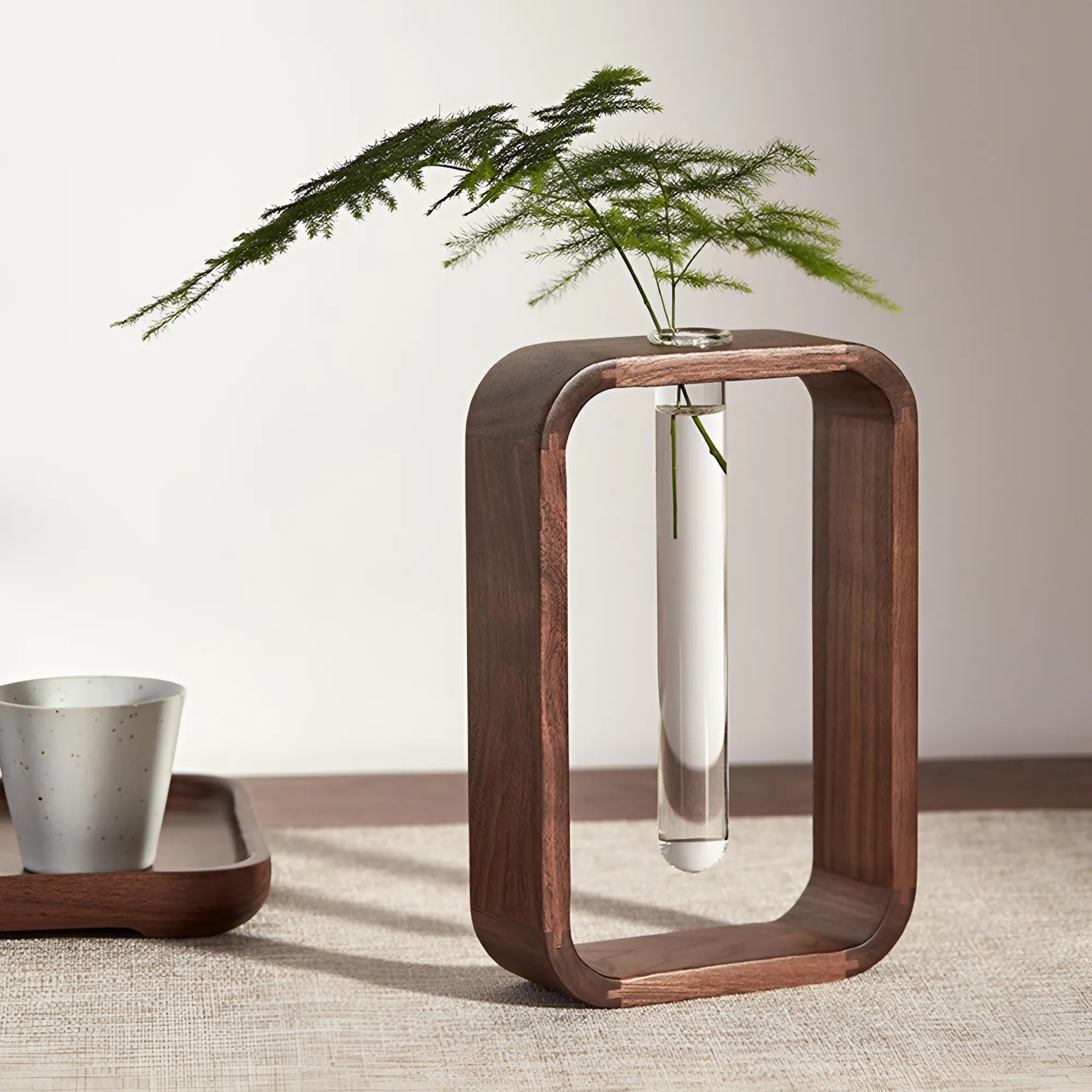 Solid Wood Hydroponic Plant Vase - Rustic HeMu Design
