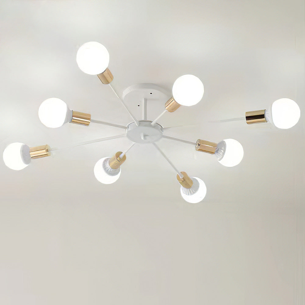 Black Simple Iron Multi-Head Chandelier