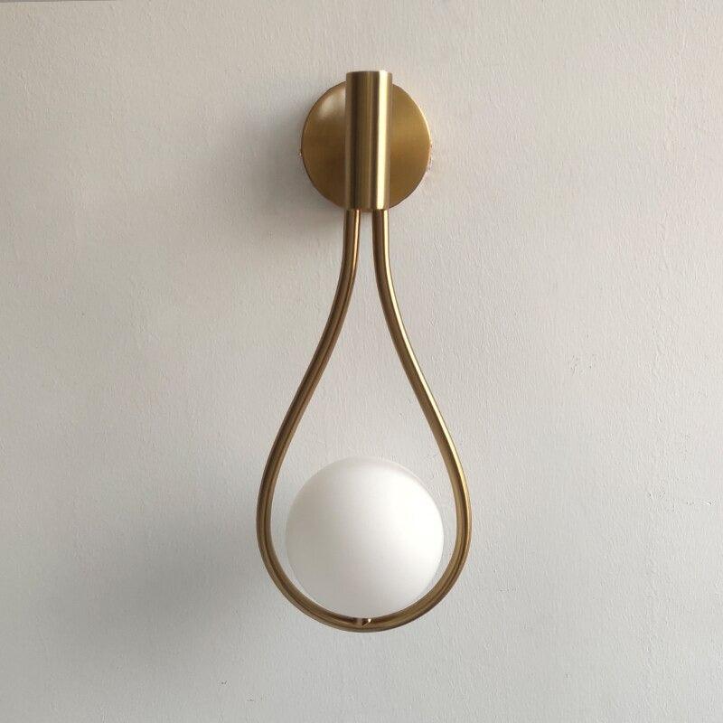 Modern Nordic Glass Ball Wall Lamp with Brass Accent