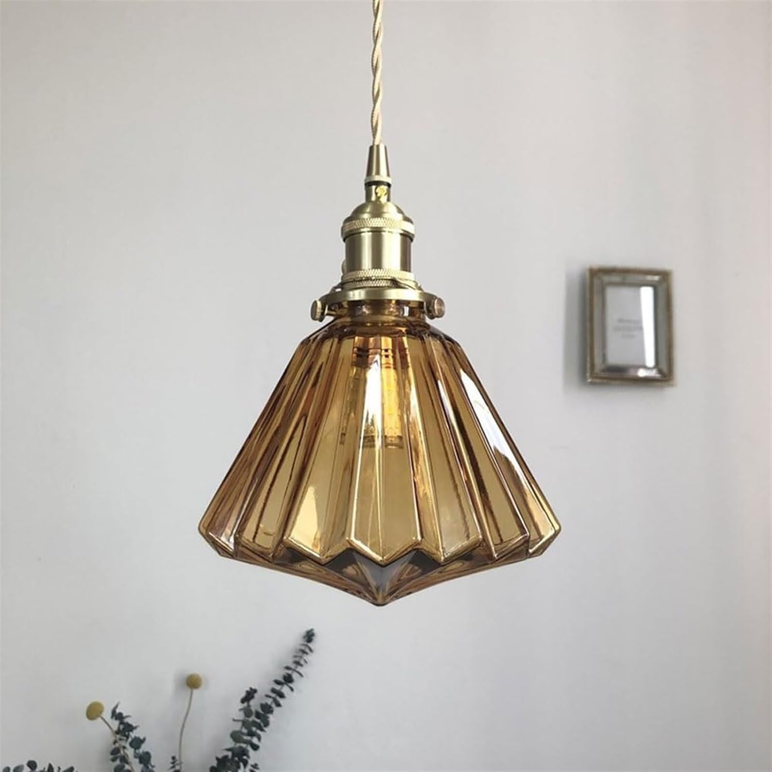 Brass and Glass Kitchen Pendant Lights