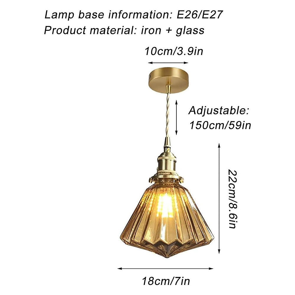 Brass and Glass Kitchen Pendant Lights