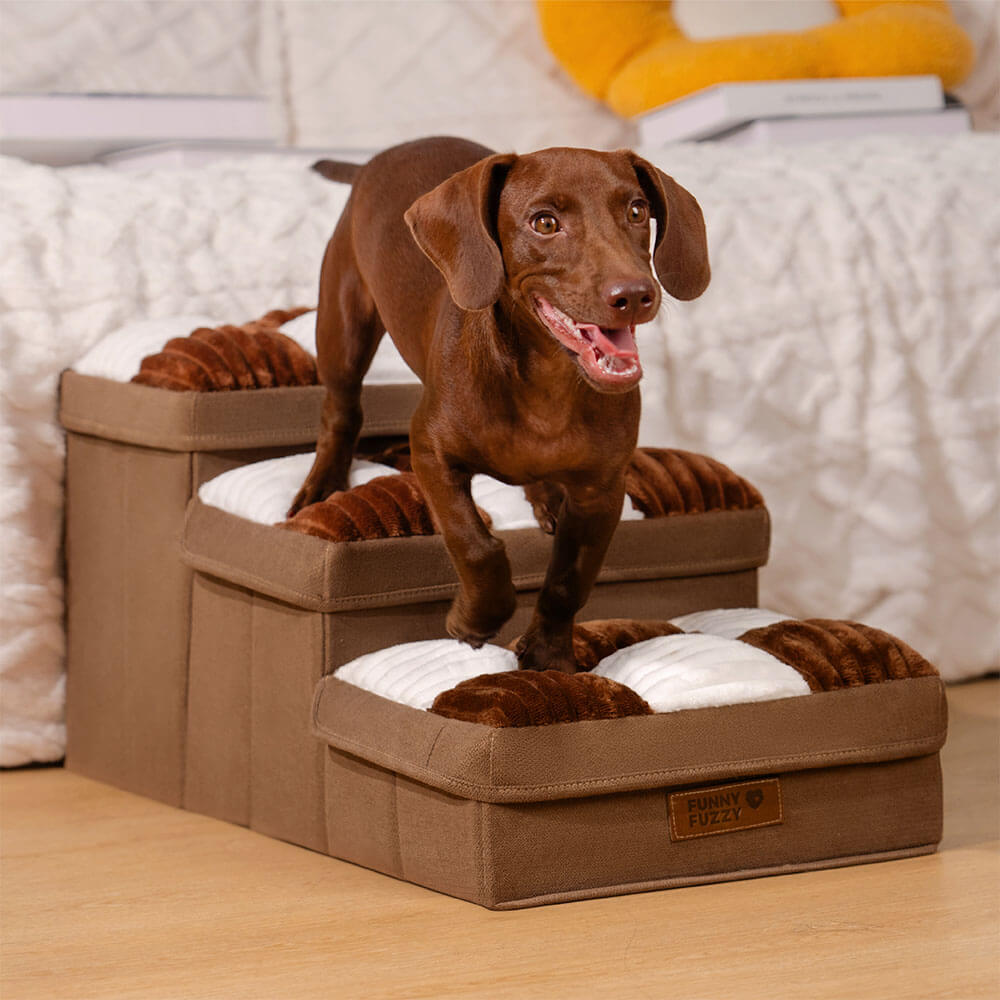 Stylish Dog Stairs with Storage Durable Polypropylene Design