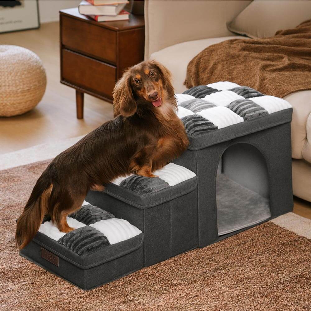 Stylish Dog Stairs with Storage Durable Polypropylene Design