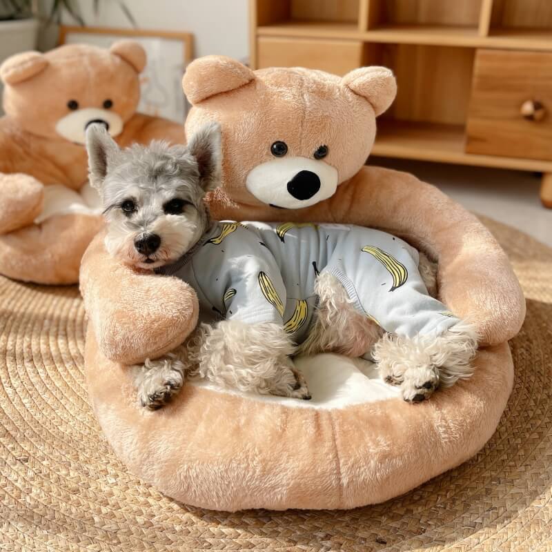 Cozy Bear Cat Sofa Soft Cuddly Adorable Kerseymer Fabric