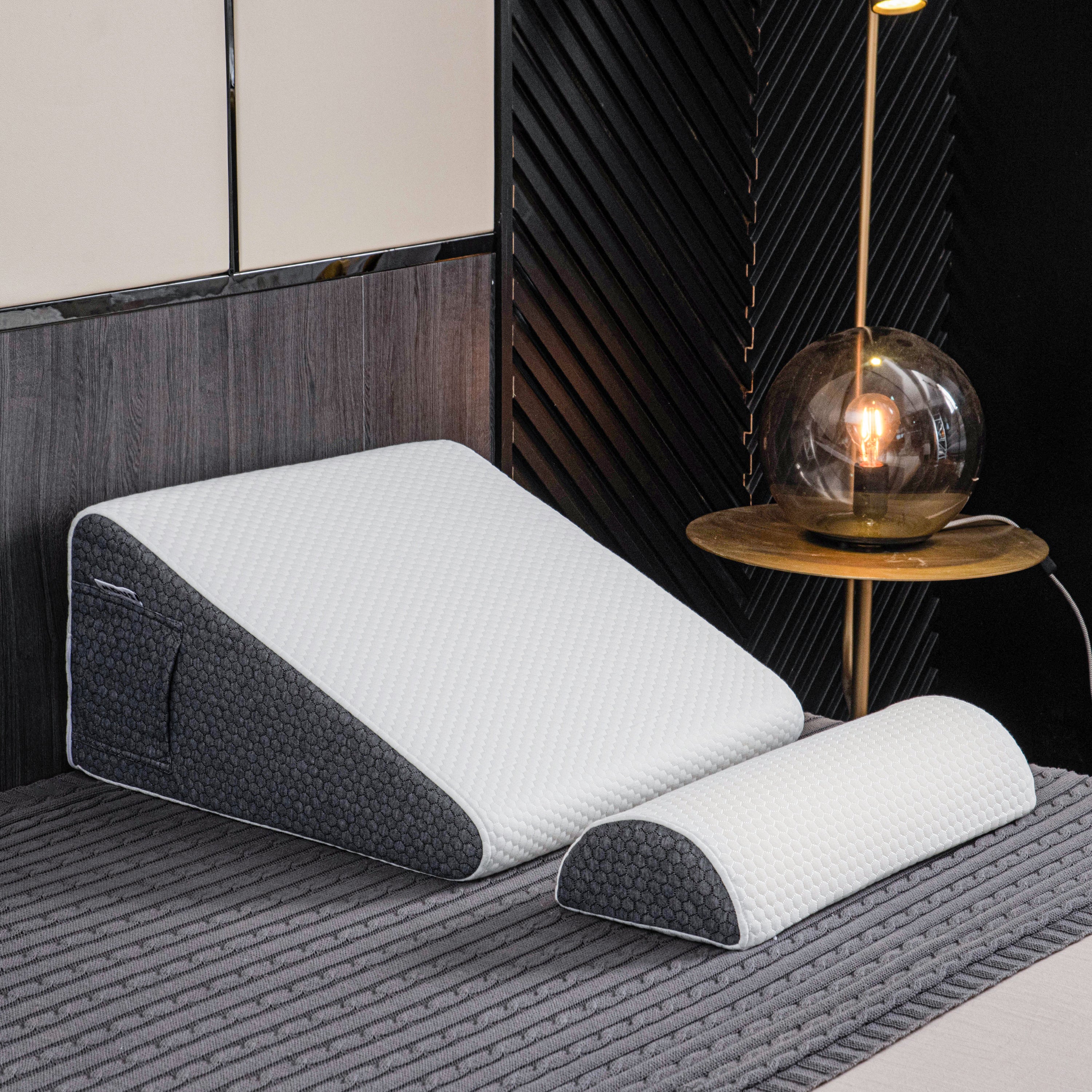 Deluxe Inclined Reflux Wedge Support Pillow with Memory Foam