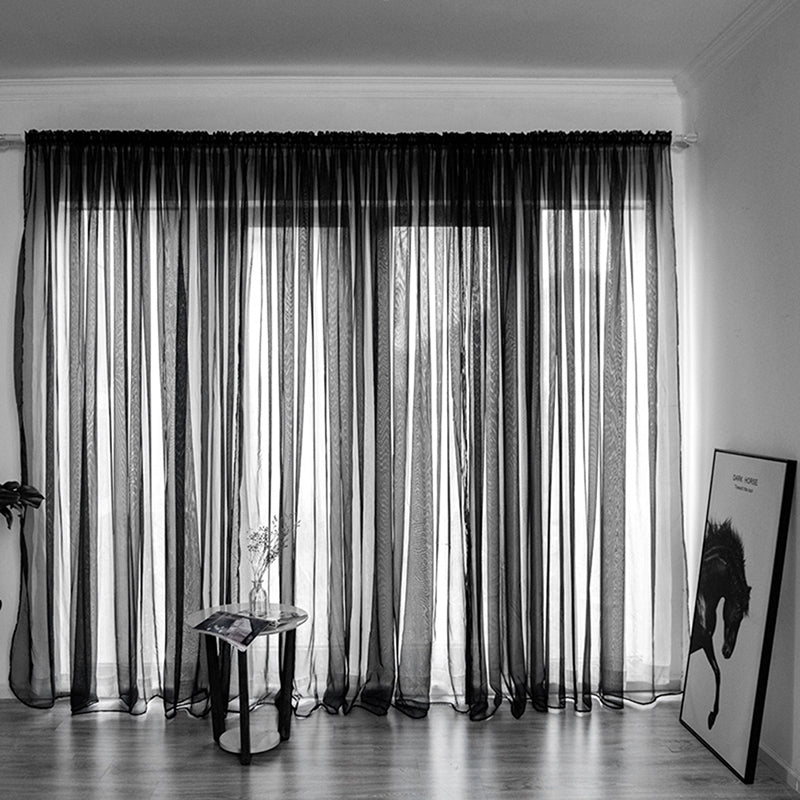 Solid Voile Window Curtain - Lightweight Polyester Design