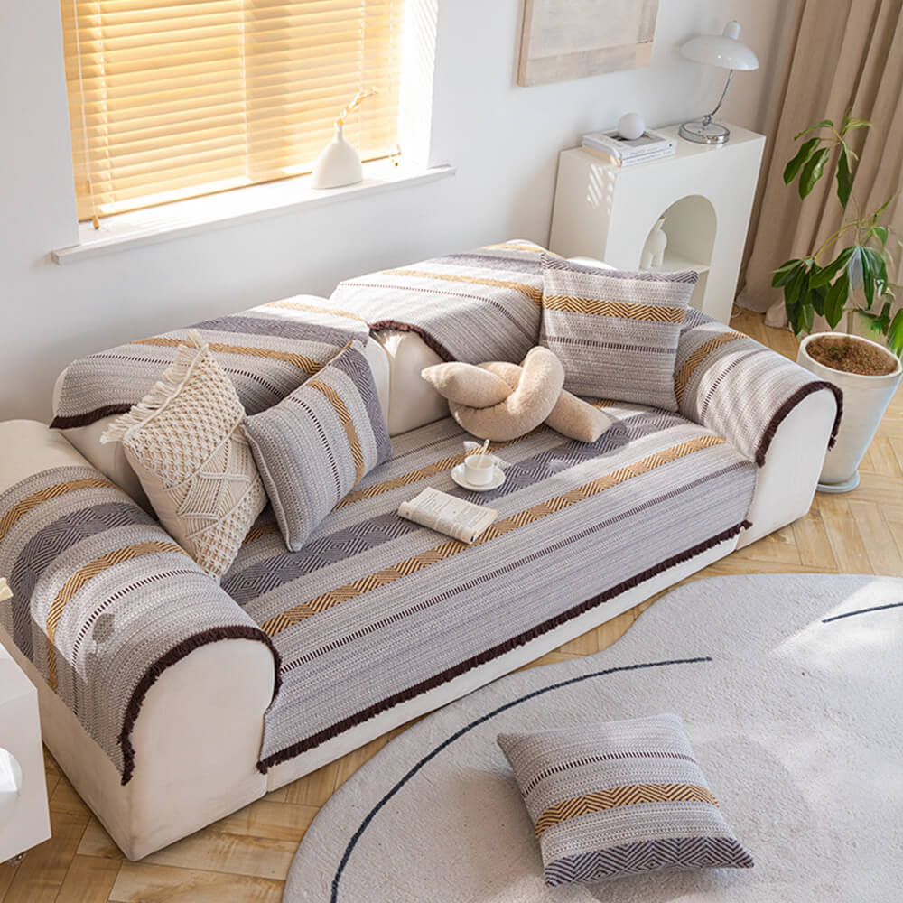 Classic Natural Cotton Linen Breathable Couch Cover 90x180cm
