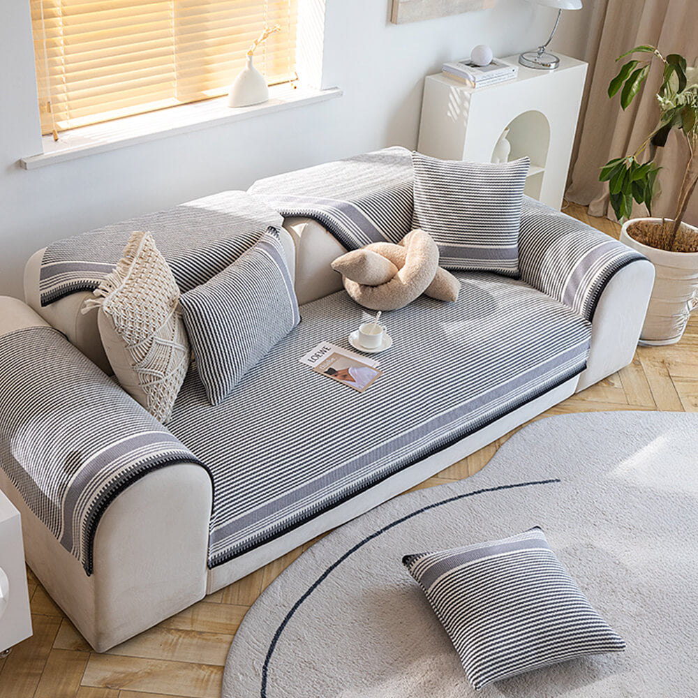 Classic Natural Cotton Linen Breathable Couch Cover 90x180cm