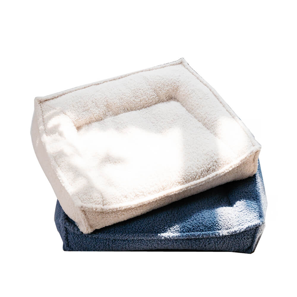 Teddy Fleece Orthopedic Pet Bed Cozy Supportive Waterproof