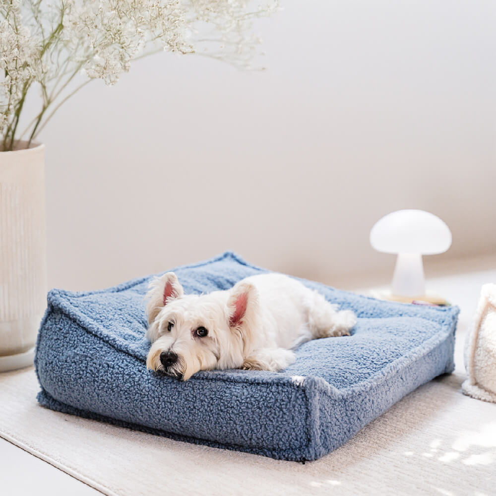 Teddy Fleece Orthopedic Pet Bed Cozy Supportive Waterproof