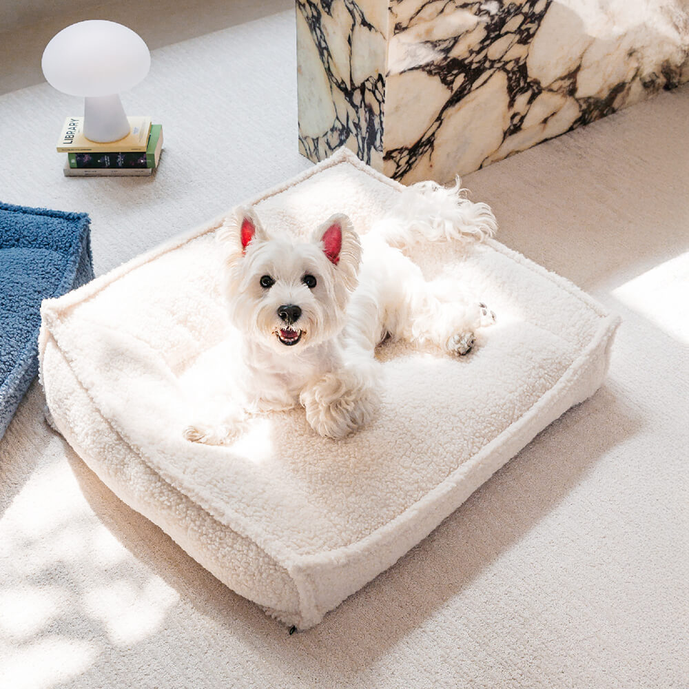 Teddy Fleece Orthopedic Pet Bed Cozy Supportive Waterproof