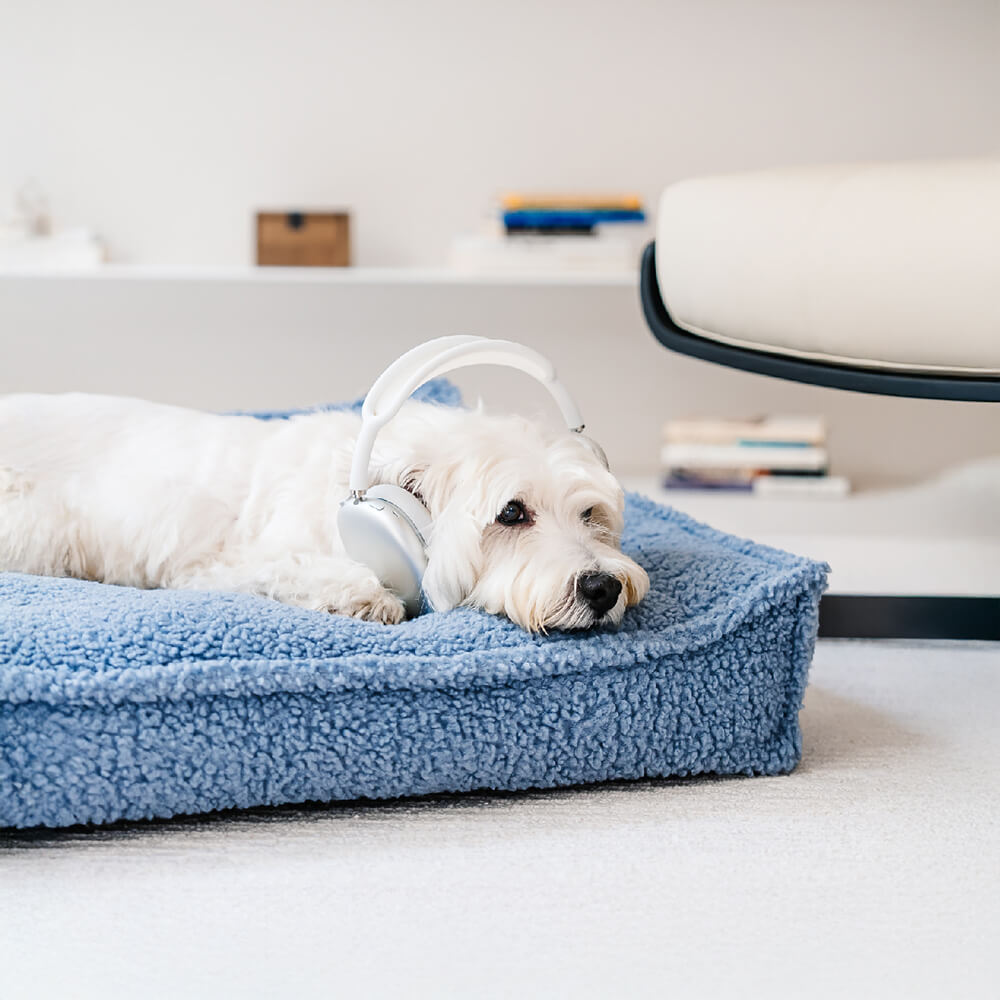 Teddy Fleece Orthopedic Pet Bed Cozy Supportive Waterproof