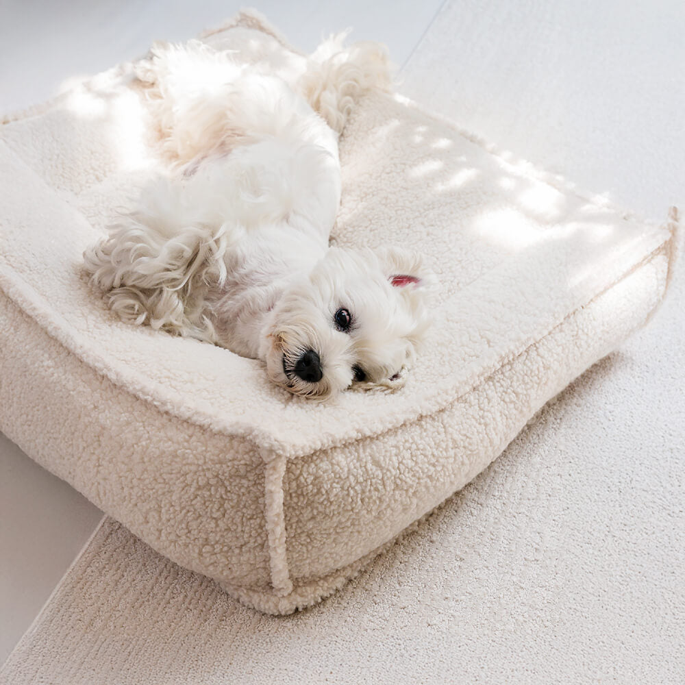 Teddy Fleece Orthopedic Pet Bed Cozy Supportive Waterproof
