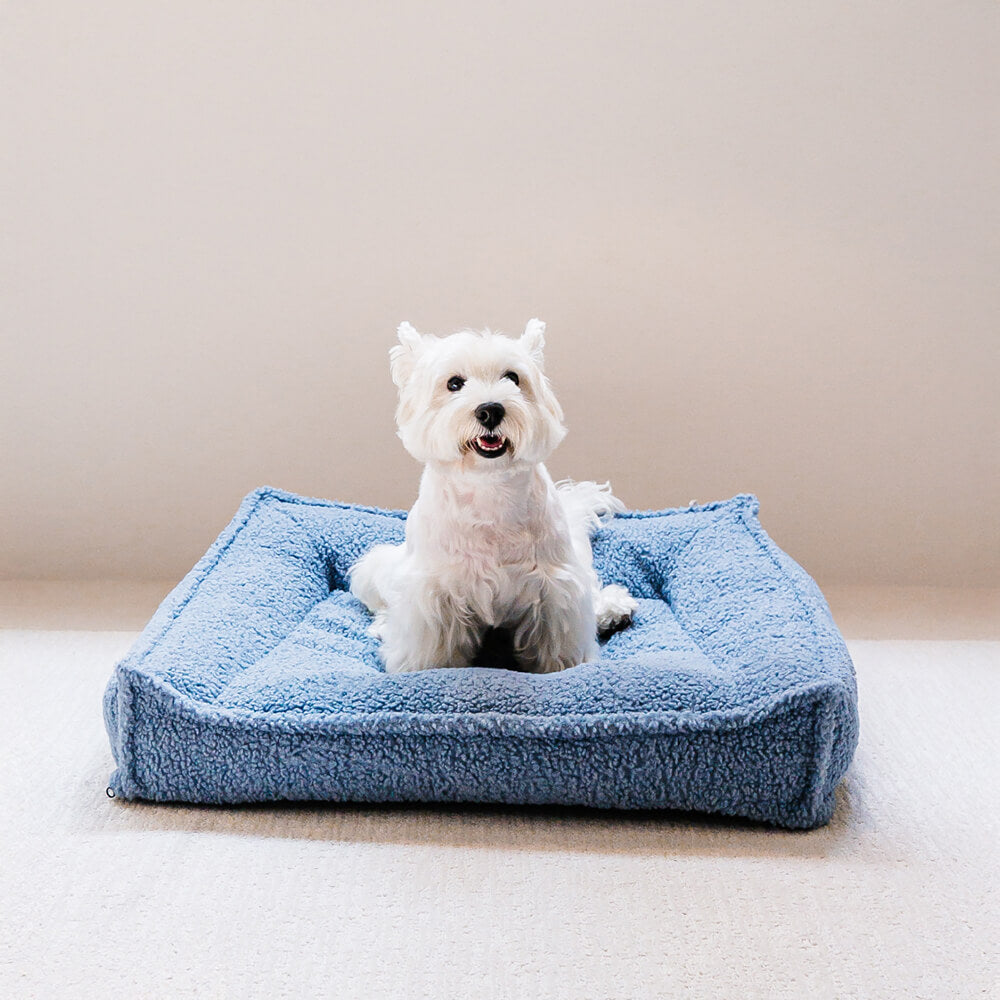 Teddy Fleece Orthopedic Pet Bed Cozy Supportive Waterproof