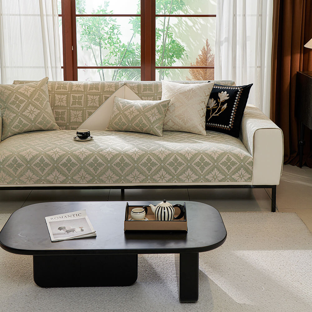 French Elegance Chenille Soft Breathable Couch Cover 4 Seasons