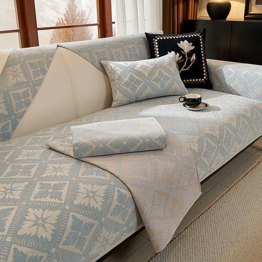 French Elegance Chenille Soft Breathable Couch Cover 4 Seasons