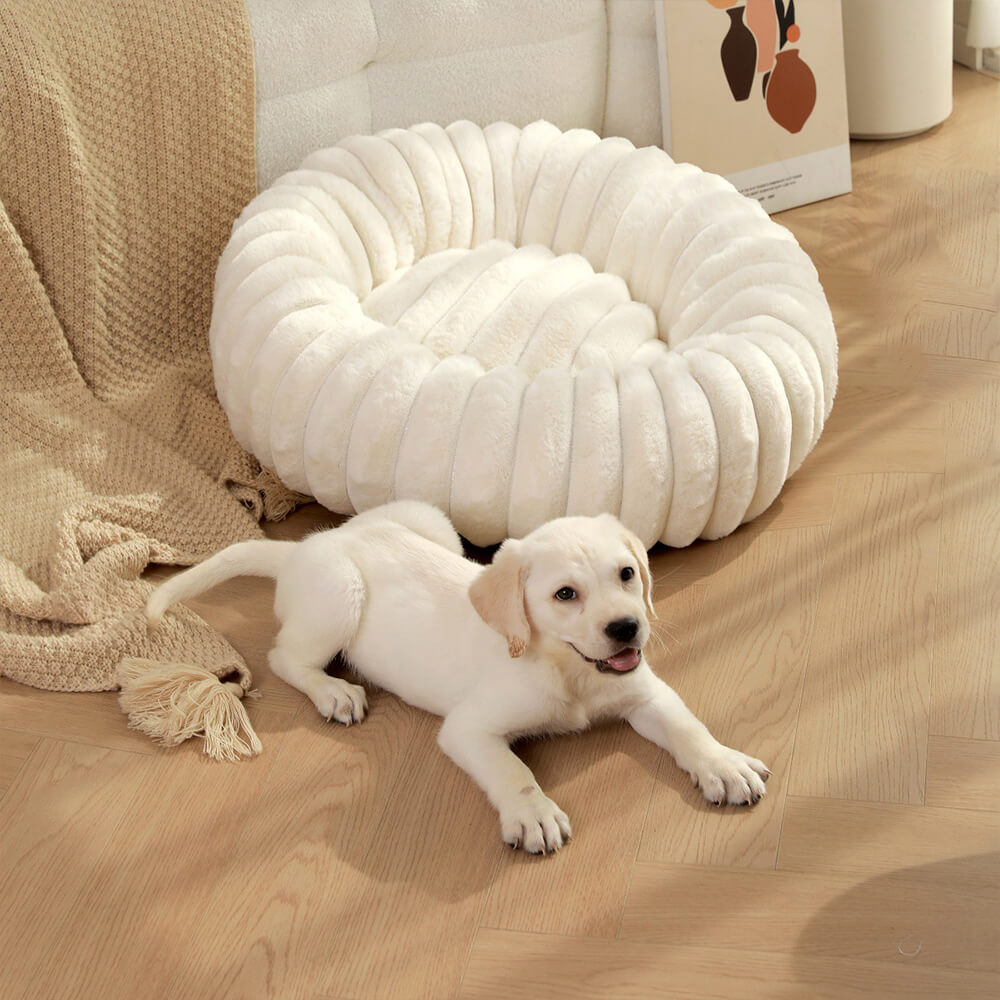 Ultra-Soft Donut Pet Bed Cozy Supportive Plush Design