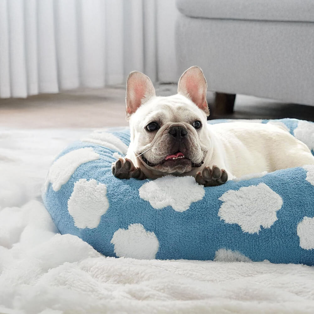 Elegance Floral Checkerboard Orthopedic Pet Bed Cozy Stylish