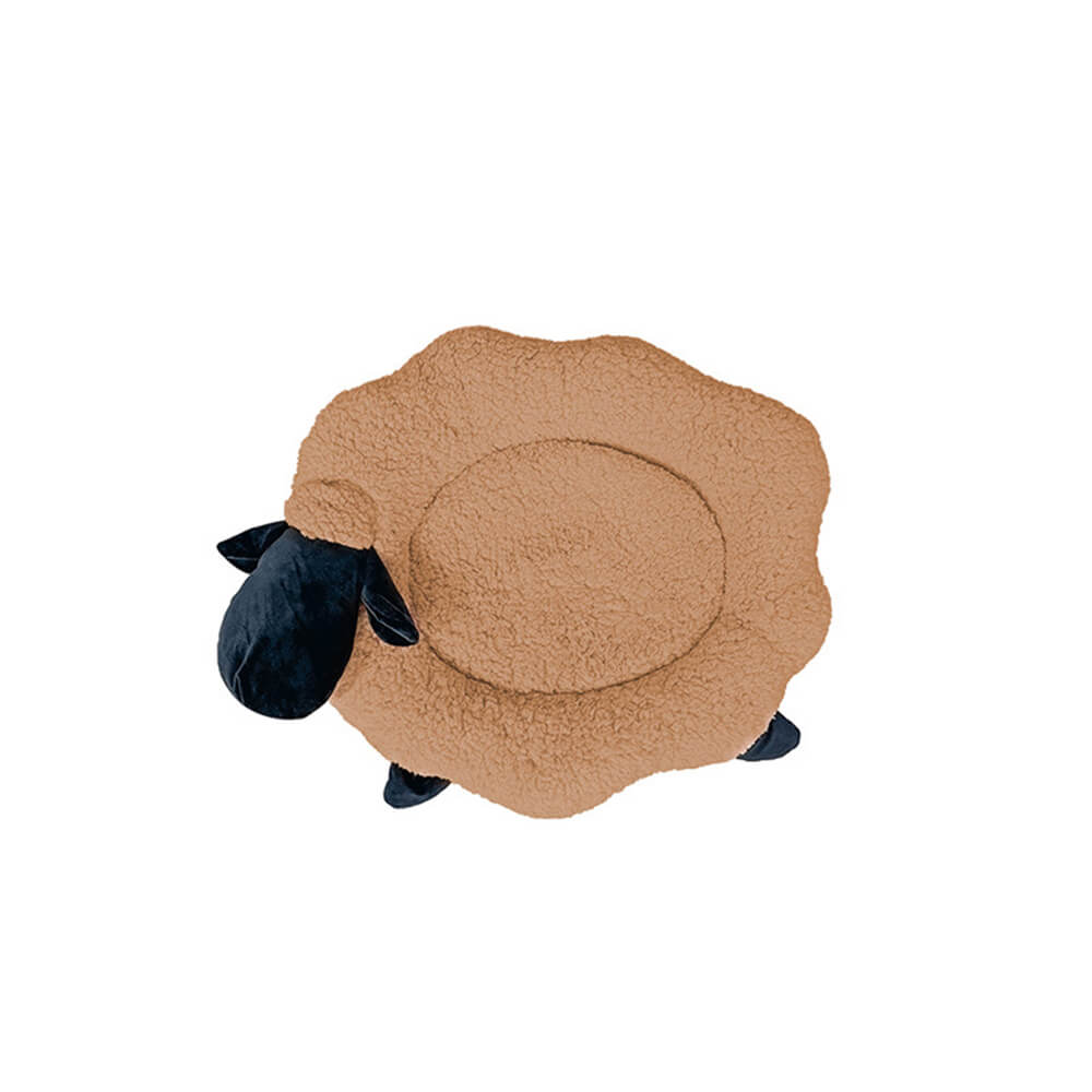 Sheep-Shaped Plush Pet Bed Cozy Playful Ultra-Soft Cotton Velvet