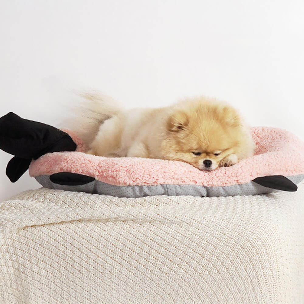 Sheep-Shaped Plush Pet Bed Cozy Playful Ultra-Soft Cotton Velvet