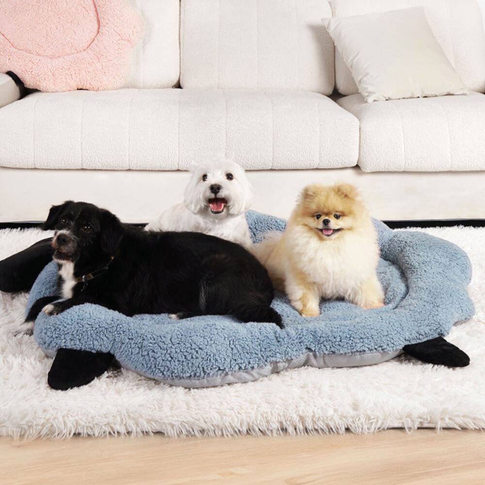 Sheep-Shaped Plush Pet Bed Cozy Playful Ultra-Soft Cotton Velvet