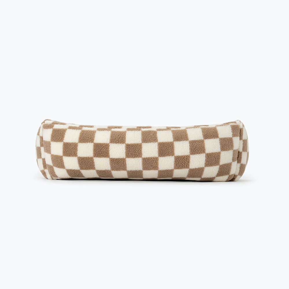 Checkerboard Cozy Pet Bed Warmth Style Comfort Soft Fabric