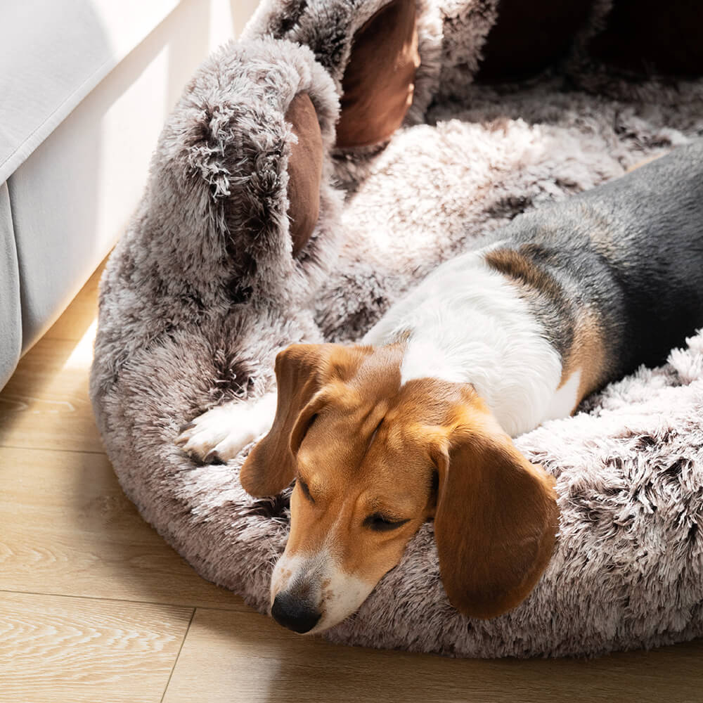 Cozy Round Dog Bed Soft Faux-Fur for Ultimate Comfort