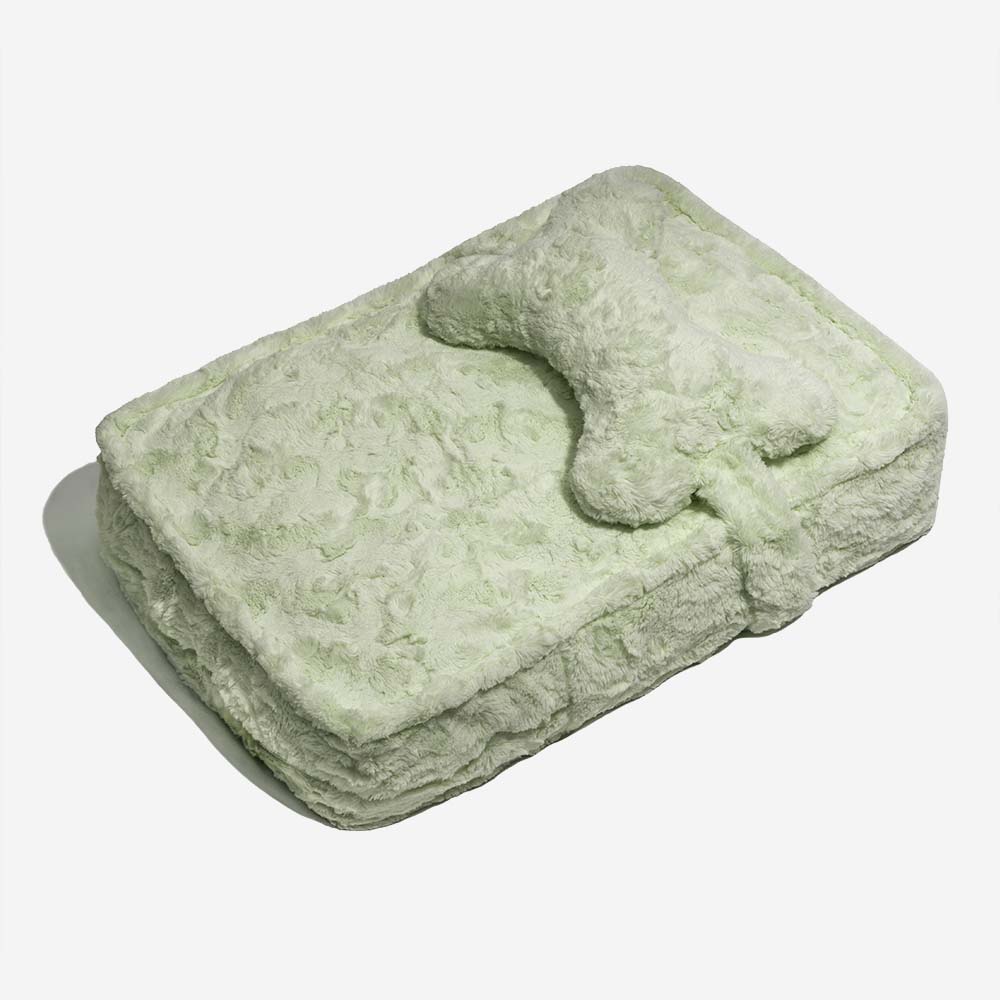 Warming Fluffy Round Cloud Dog Bed with Supportive Pillow