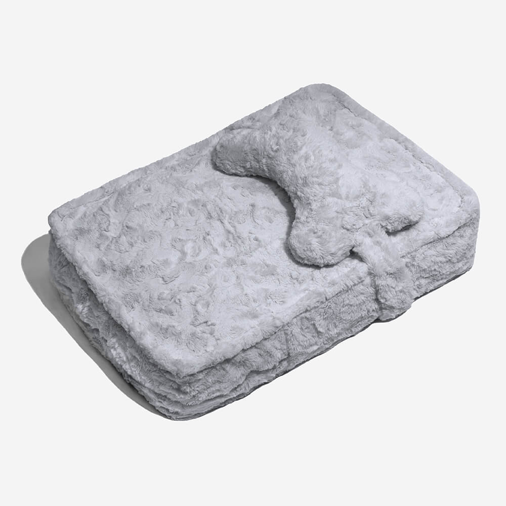 Warming Fluffy Round Cloud Dog Bed with Supportive Pillow