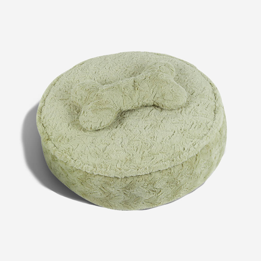 Warming Fluffy Round Cloud Dog Bed with Supportive Pillow