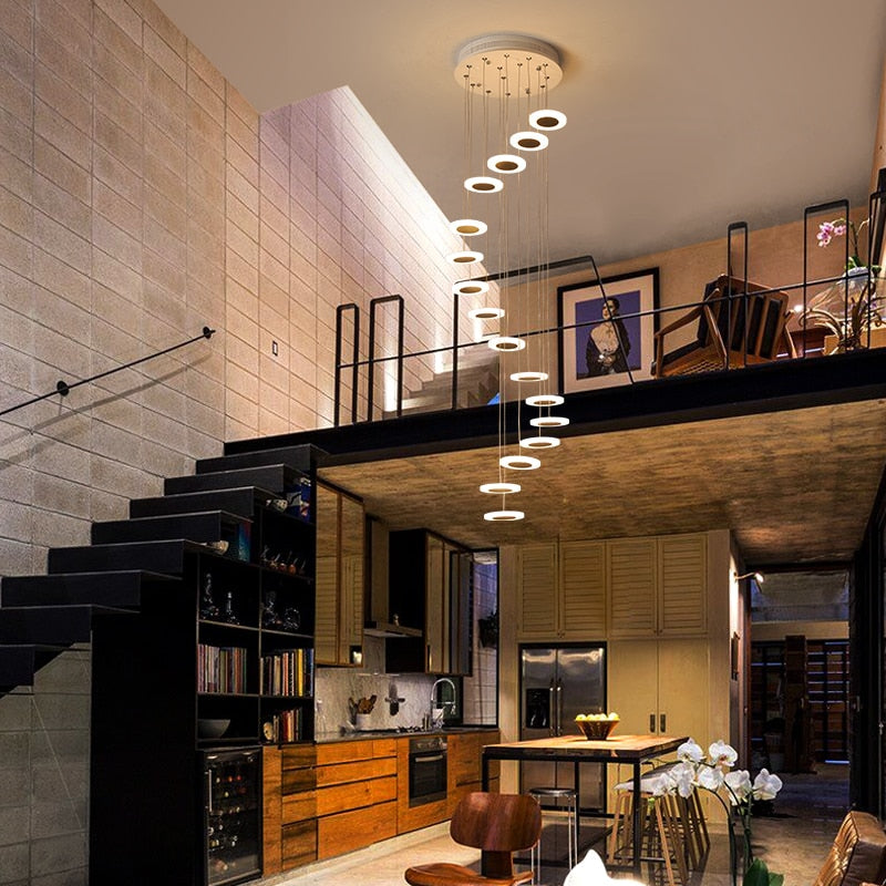 Troglodyte Chandelier – Nordic LED Pendant Light with Rotating Design | Adjustable Height