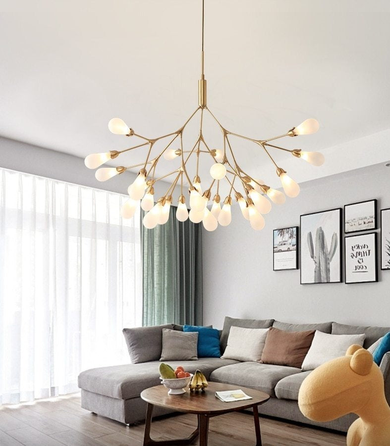 Inflorescence Ceiling Lamp - Nordic Luxury Copper LED Chandelier | Modern Lighting for Kitchens, Dining Rooms & Hallways