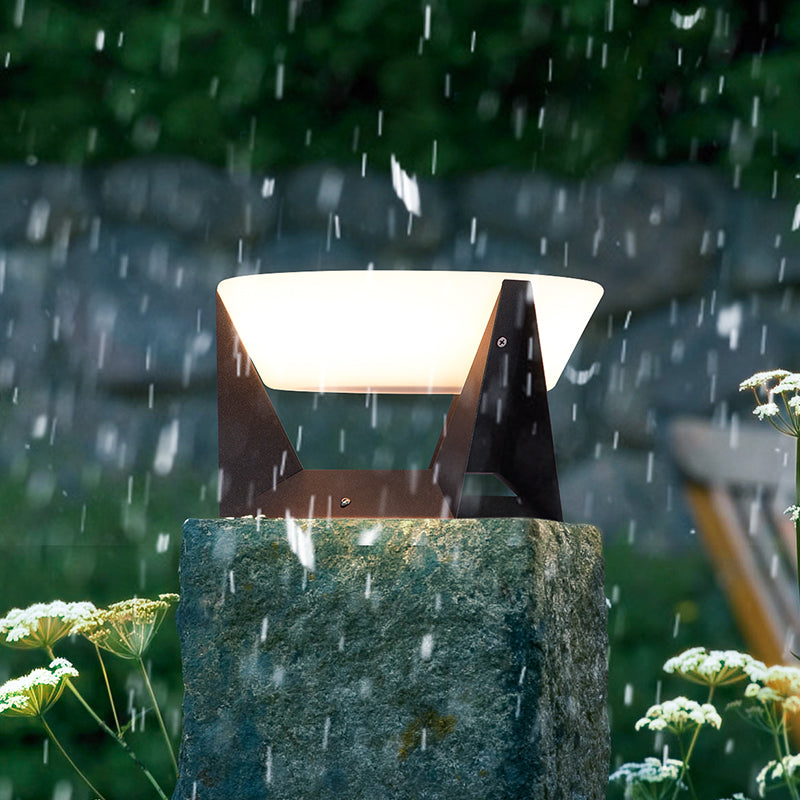 Solar-Powered Outdoor Column Light – Compact Durable Design