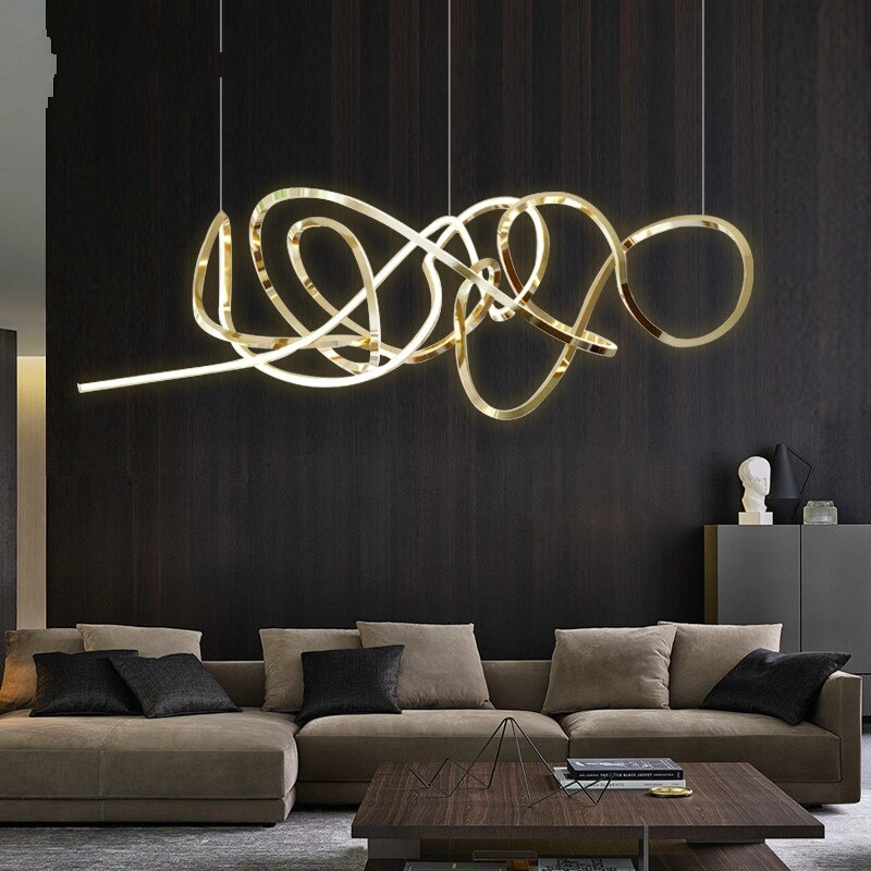 Signature Chandelier – Handmade LED Pendant Light with Electroplated Aluminium Frame | Adjustable Suspension, Perfect for Living & Conference Rooms