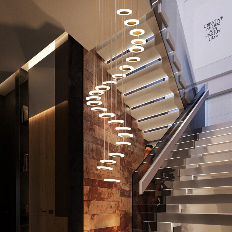 Troglodyte Chandelier – Nordic LED Pendant Light with Rotating Design | Adjustable Height
