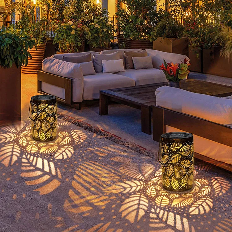 Luminous Leaf Lantern - Elegant Solar-Powered Design