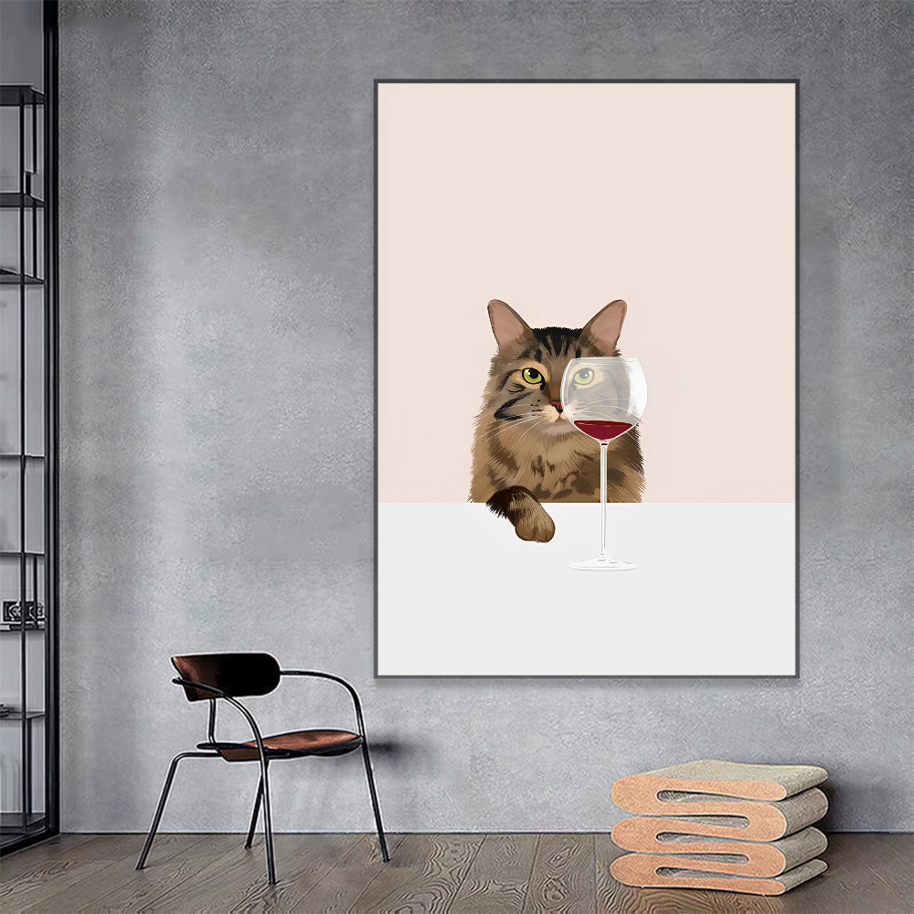 Vintage Cats Anime Poster - Black and White Kawaii Decor