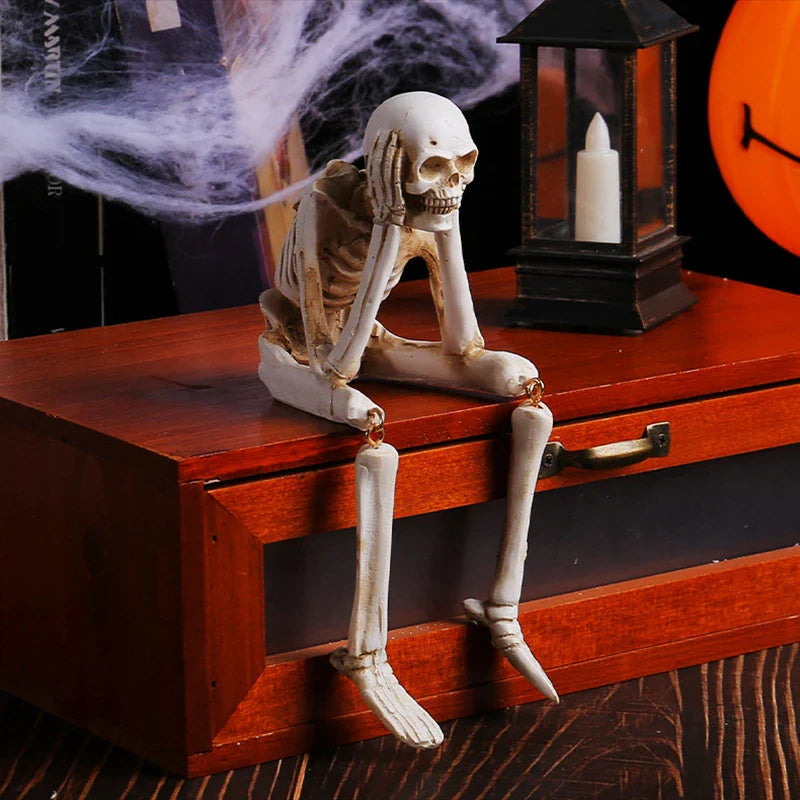 3-Piece Halloween Skeleton Figurine Set