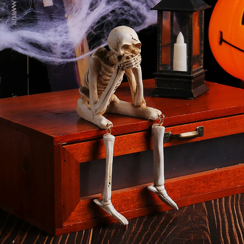 3-Piece Halloween Skeleton Figurine Set